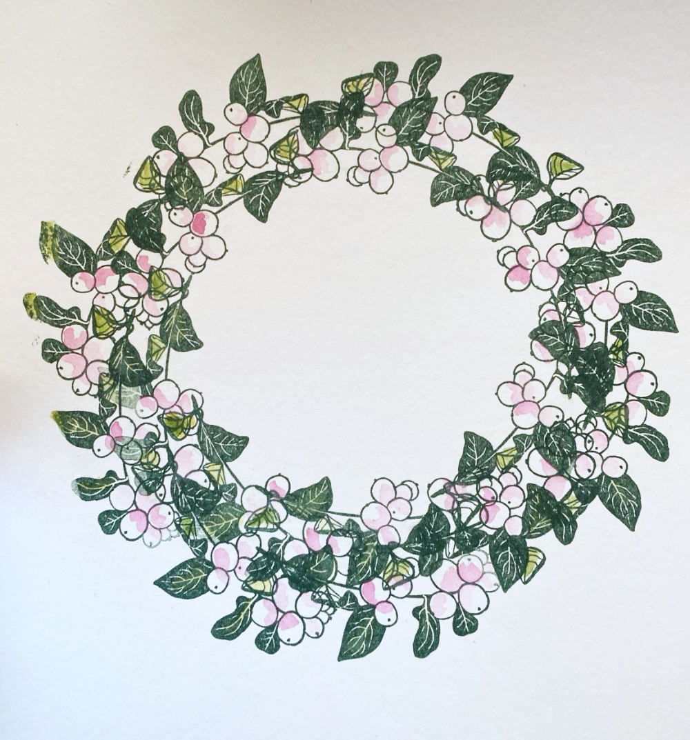 Druckbeispiel-Schneebeere-Kranz